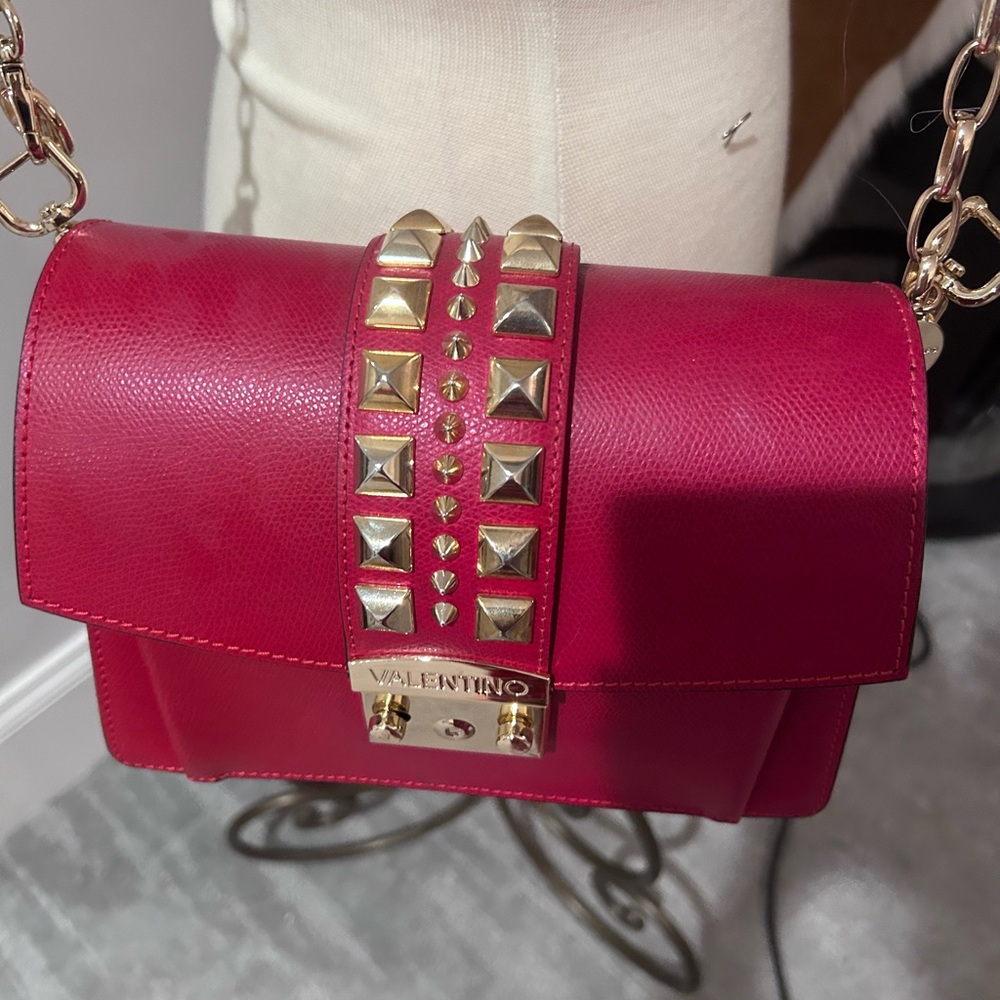 Valentino Red Studded Crossbody Bag